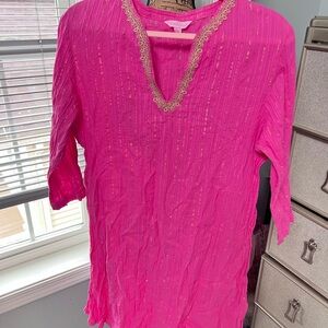 Lilly Pulitzer Pink Embroidered Women's Cover up/Dress Top